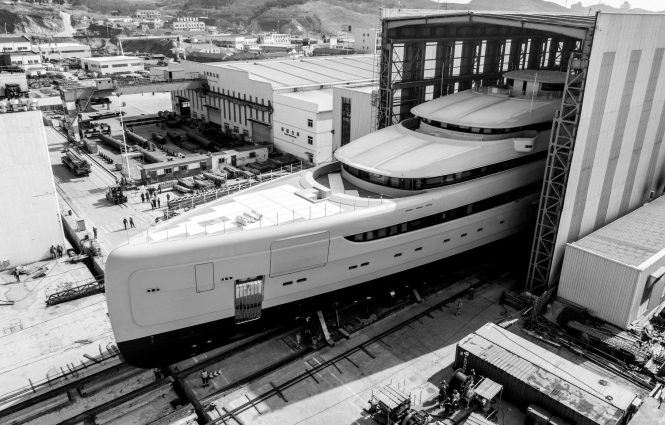 ILLUSION PLUS mega yacht ready for launch - credit PMY