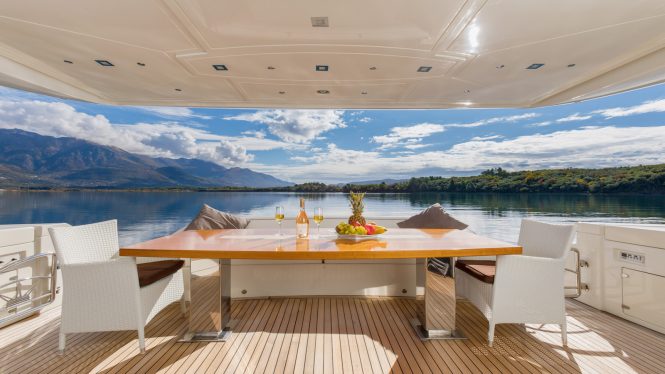 aft deck with table for alfresco dining