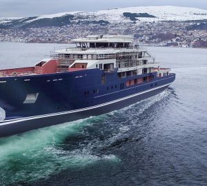 The 116m Mega Yacht Ulysses undergoing sea trials