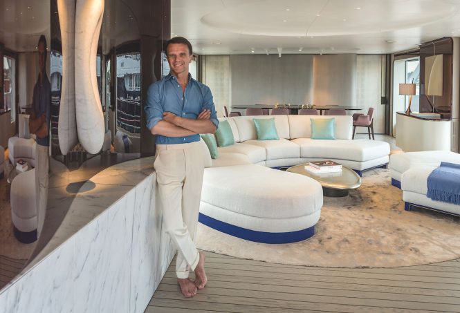 Achille Salvagni for Interior Design inside the motor yacht MR. OH