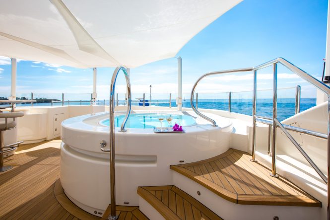 Jacuzzi aboard superyacht Beluga - great addition to any charter vacation