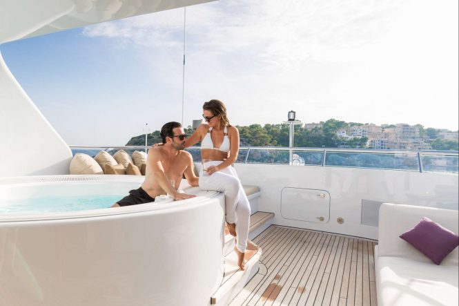 Must-have feature on any superyacht charter - the popular Jacuzzi spa tub