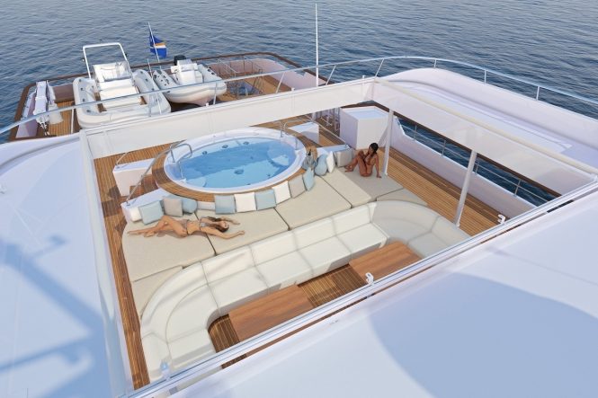 Relaxing around the Jacuzzi