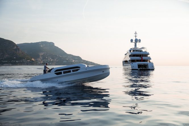 Superyacht 11.11 with tender - Photo Jeff Brown