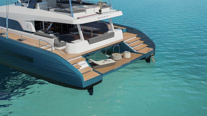 aft swim platform - rendering - sistership