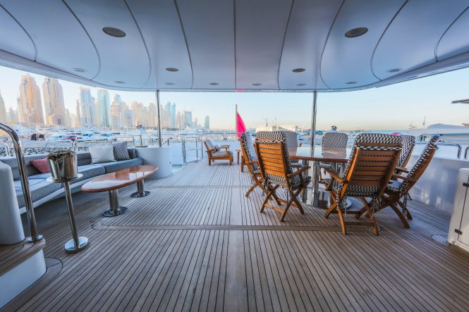 expansive decks aboard DXB