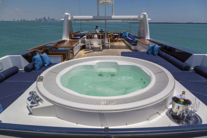 onboard Jacuzzi for fantastic relaxation on superyacht charter