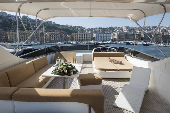 sunbathing area aboard MALO'