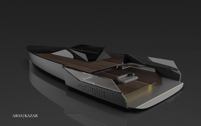 48m luxury yacht NAVE NERA by ARAS KAZAR