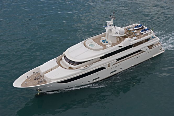 Aerial view of the superyacht EMOTION2