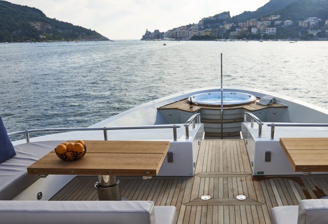 Foredeck Jacuzzi aboard a luxury superyacht