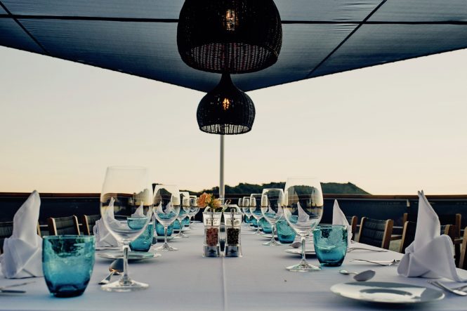 Dining al fresco during sunset