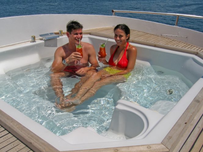 Enjoying the Jacuzzi