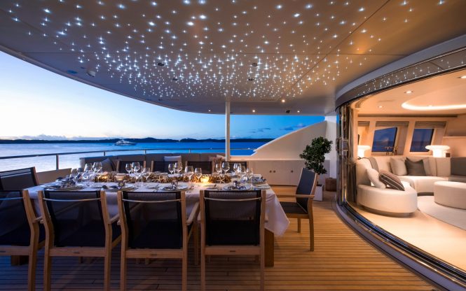 Fabulous aft deck alfresco dining