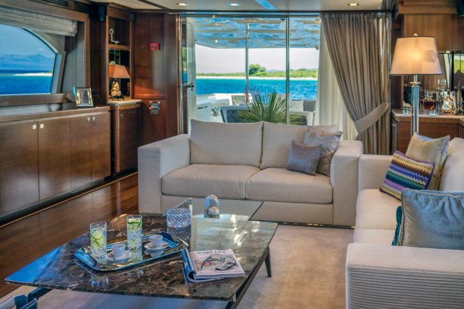 Inviting saloon with luxury service from the professional crew on board