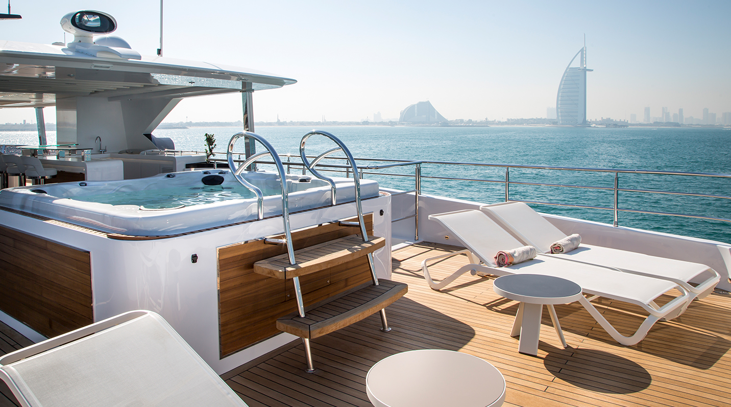 Jacuzzi on the sun deck — Yacht Charter & Superyacht News