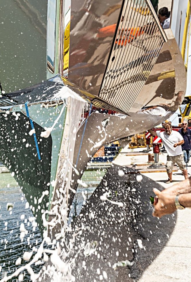 Launch and christening ceremony of motor yacht ZALANKA