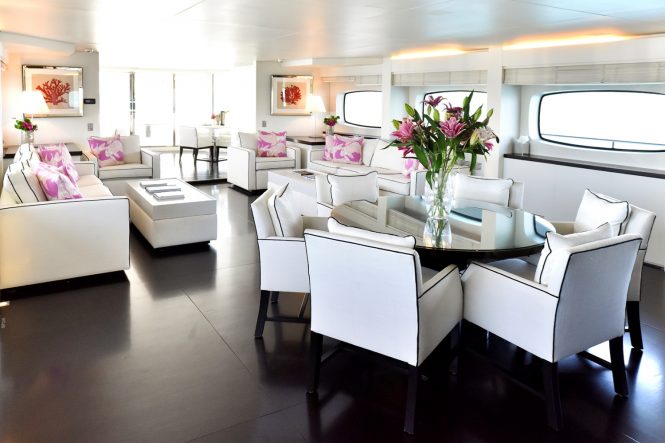 Main saloon with a formal dining area