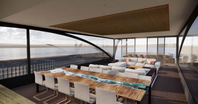 Saloon and dining area