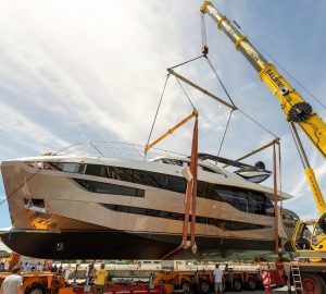 Dominator 28M Ilumen Motor Yacht ZALANKA Touches Water