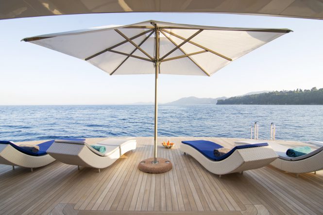 Beach club swim platform