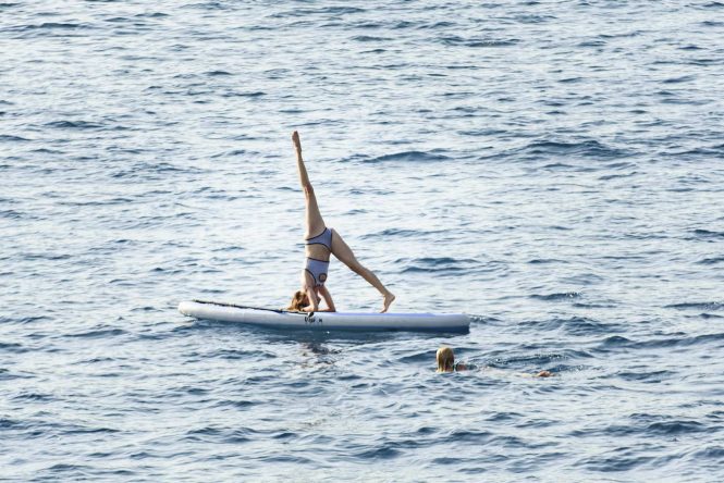 Enjoying the water toys