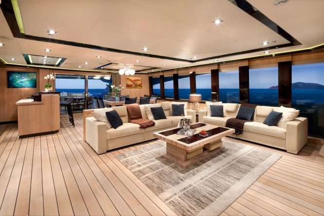 saloon with comfortable sofas