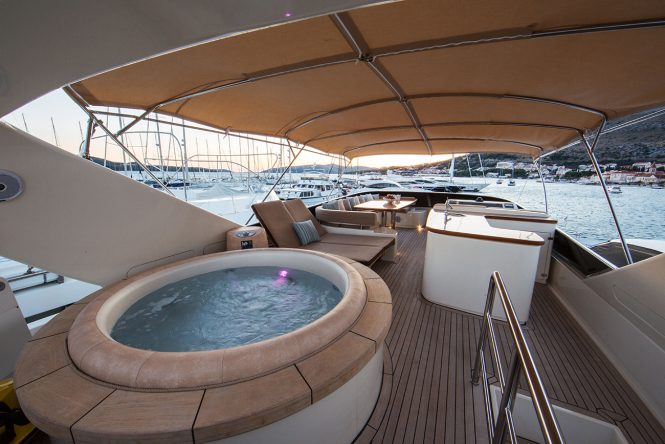 Jacuzzi on board adds to the over comfort during your vacation
