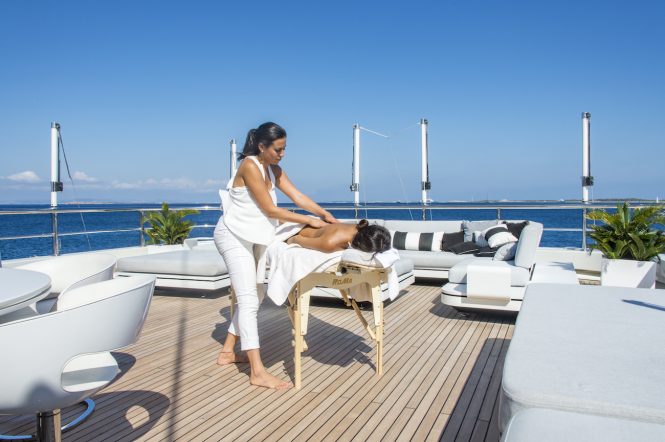 Relaxing massage on board during your charter
