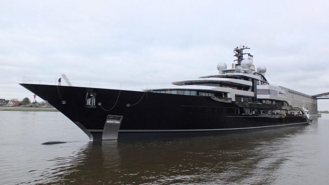 Lurssen 135m mega yacht CRESCENT - Project-Thunder-launched - Photo credit Christian Eckardt