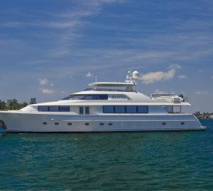 'No Delivery Fees' with 34m motor yacht ALICIA from Nassau