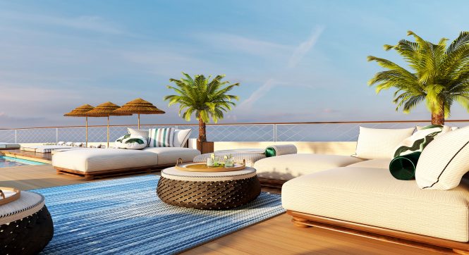 Upper deck loungers exterior