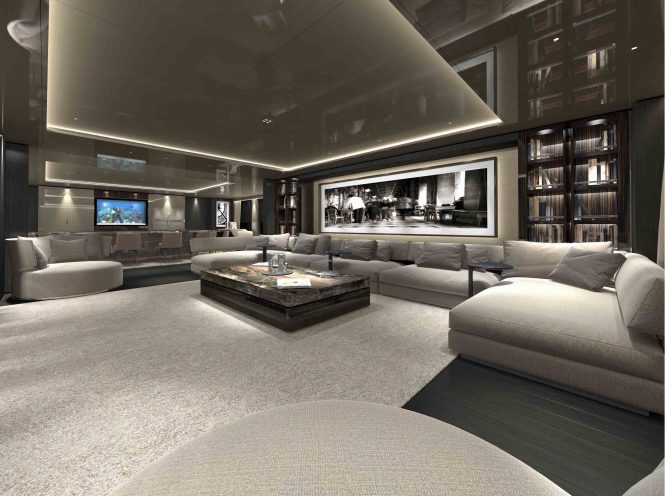 Spacious saloon with highest quality Fendi Furniture