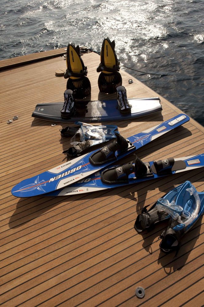 Water toys adding to the overall fun on board