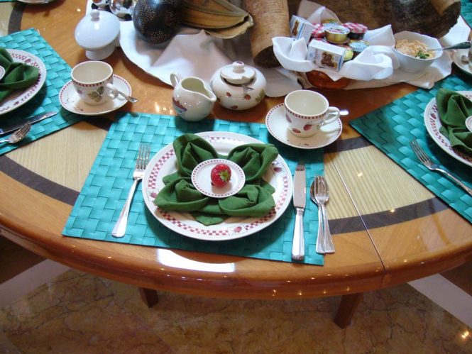 Breakfast setting with great attention to detail