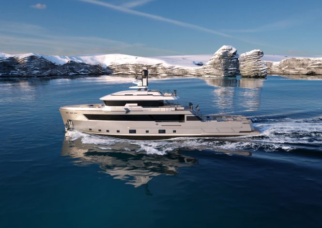 Cruising profile of the Flexplorer yacht
