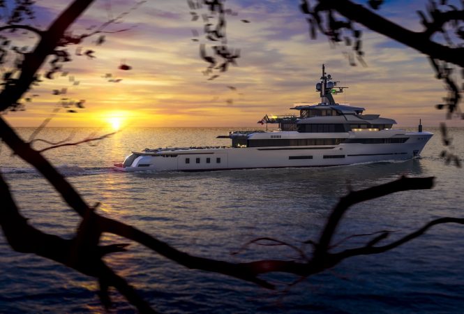 HOT LAB 67 M EXPLORER BY VSY at sunset