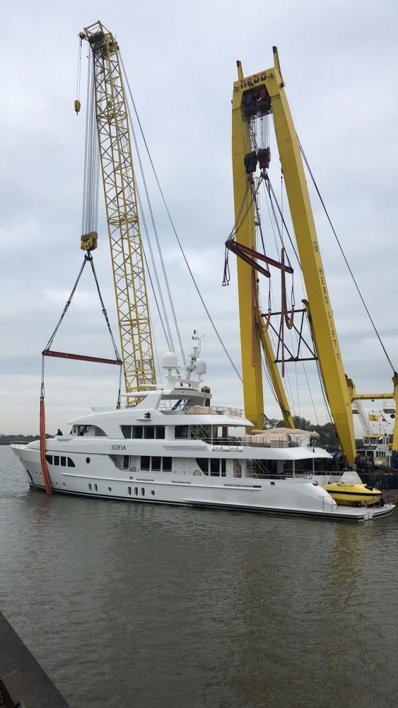Luxury yacht SOFIA arrives at Moonen Yachts for a refit