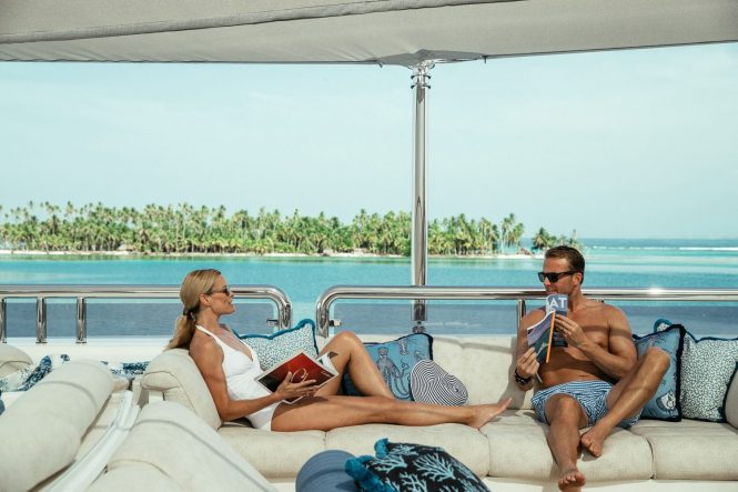 Relaxing on the sun deck - fabulous superyacht lifestyle