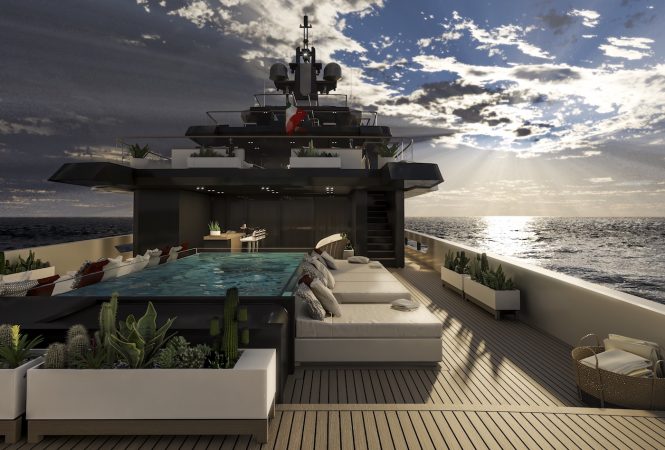 aft deck with swimming pool