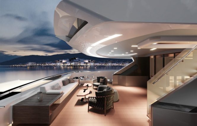 aft seating in the evening