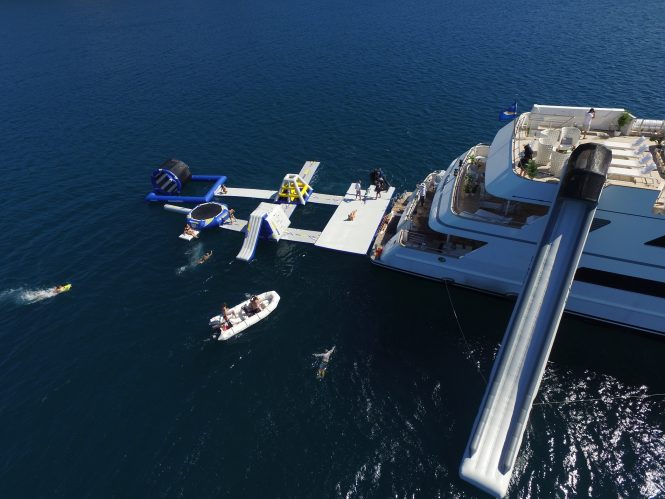 Amazing array of water toys for guests entertainment and endless fun on vacation