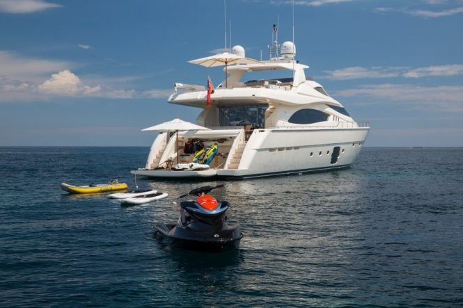 Beach club with water toys