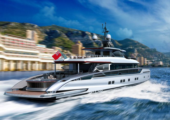 DYNAMIQ 135 motor yacht rendering