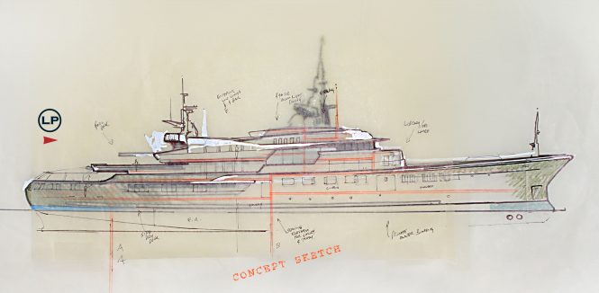 LP Design yacht concept-sketch GALAXIAS