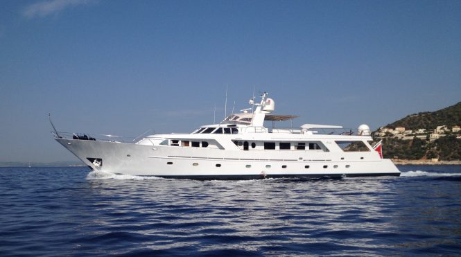 Motor yacht INDIA cruising the Mediterranean