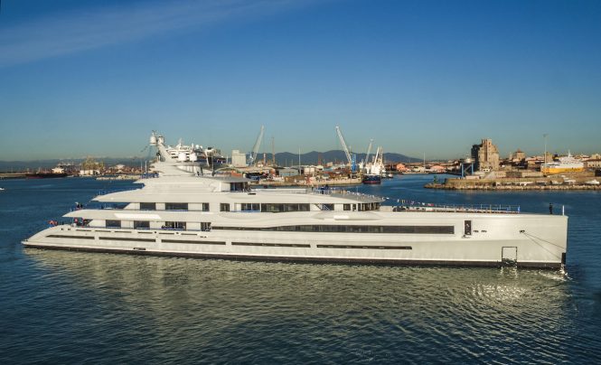 Largest giga yacht in Italy FB277 by Benetti Launched 