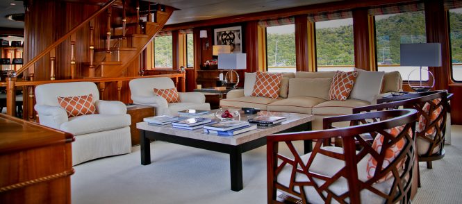 Inviting saloon with elegant classic modern decor