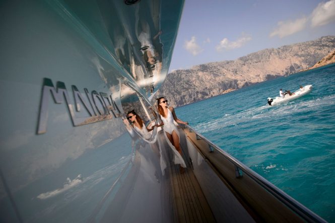 Aboard luxury yacht AMAYA