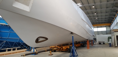 AMER 100 yacht under construction